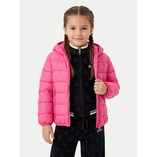 Guess Kurtka puchowa H4BT03 WCFM0 Różowy Regular Fit ze sklepu MODIVO w kategorii Kurtki dziewczęce - zdjęcie 187745315