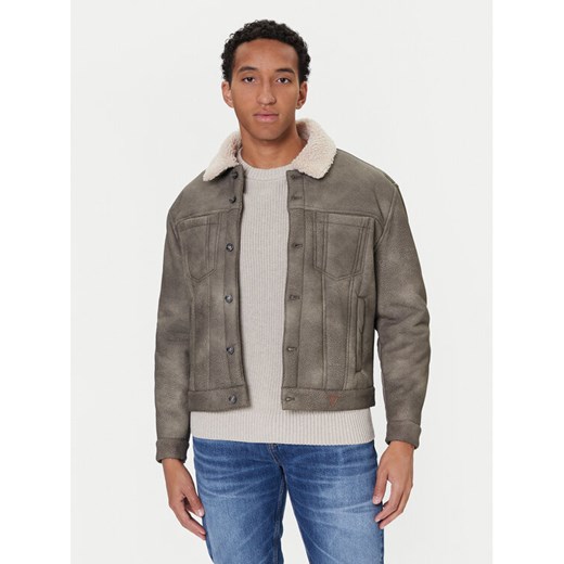 Guess Kurtka z imitacji skóry M5BL0I W2500 Brązowy Regular Fit ze sklepu MODIVO w kategorii Kurtki męskie - zdjęcie 187745325