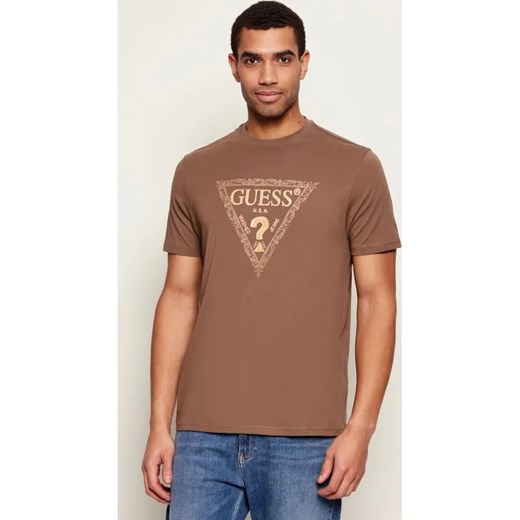 GUESS T-shirt GOLDEN TRIANGLE | Regular Fit ze sklepu Gomez Fashion Store w kategorii T-shirty męskie - zdjęcie 187747595