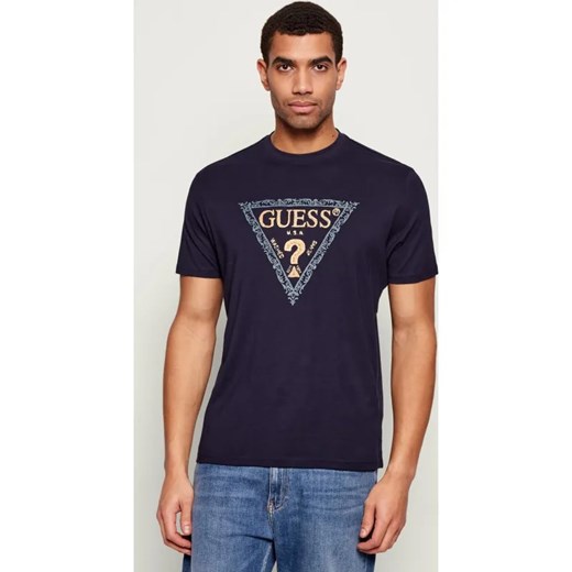 GUESS T-shirt GOLDEN TRIANGLE | Regular Fit ze sklepu Gomez Fashion Store w kategorii T-shirty męskie - zdjęcie 187747596