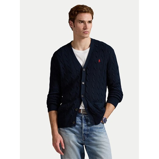 Polo Ralph Lauren Kardigan 710890548004 Granatowy Regular Fit ze sklepu MODIVO w kategorii Swetry męskie - zdjęcie 187747917