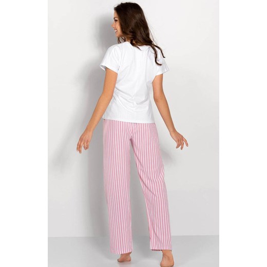 Piżama damska długie spodnie Jennifer, Kolor biało-różowy, Rozmiar S, Momenti per me ze sklepu Primodo w kategorii Piżamy damskie - zdjęcie 187748326