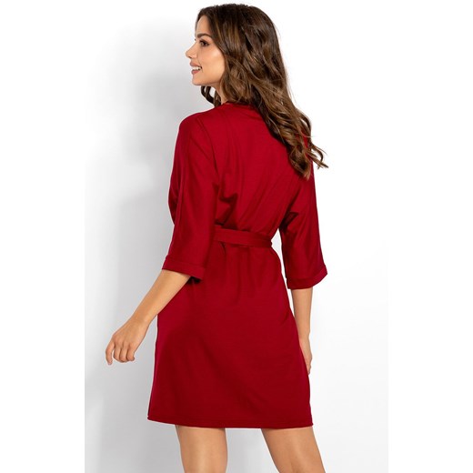 Elegancki szlafrok damski cienki Allure, Kolor wino, Rozmiar S, Momenti per me ze sklepu Primodo w kategorii Szlafroki damskie - zdjęcie 187748396