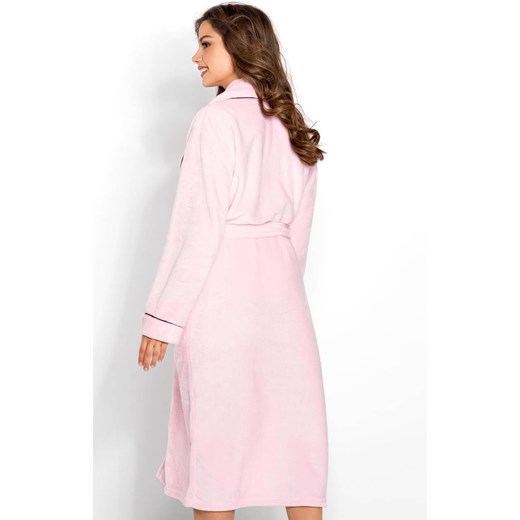 Długi szlafrok damski Eloise, Kolor różowy, Rozmiar L, Momenti per me ze sklepu Primodo w kategorii Szlafroki damskie - zdjęcie 187748415