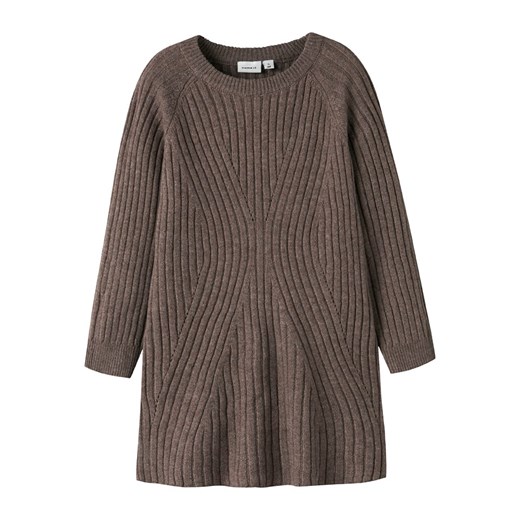 name it Sukienka dzianinowa &quot;Rikine&quot; w kolorze brązowym ze sklepu Limango Polska w kategorii Sukienki dziewczęce - zdjęcie 187748779
