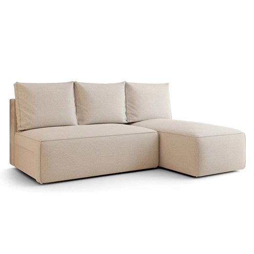 Beżowy narożnik rozkładany z pojemnikiem S7-R67 ze sklepu Edinos.pl w kategorii Narożniki - zdjęcie 187749455