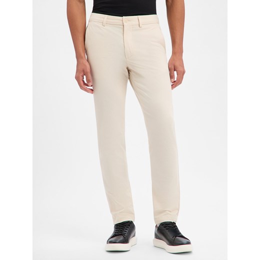 BOSS Chino - Kaiton Mężczyźni Bawełna écru jednolity ze sklepu vangraaf w kategorii Spodnie męskie - zdjęcie 187750095