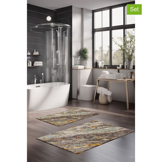 Mijolnir Dywaniki łazienkowe (2 szt.) w kolorze złoto-szarym ze sklepu Limango Polska w kategorii Akcesoria łazienkowe - zdjęcie 187752099