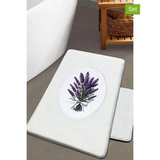 Mijolnir Dywaniki łazienkowe (2 szt.) w kolorze kremowo-fioletowym ze sklepu Limango Polska w kategorii Akcesoria łazienkowe - zdjęcie 187752177