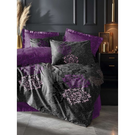Mijolnir Komplet pościeli satynowej &quot;Leylazar&quot; w kolorze szaro-fioletowym ze sklepu Limango Polska w kategorii Pościele - zdjęcie 187752189