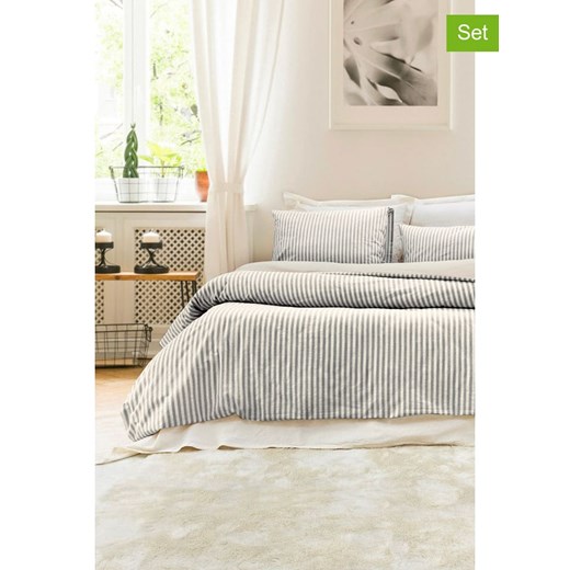 Mijolnir 4-częściowy zestaw &quot;Nives&quot; w kolorze biało-antracytowym ze sklepu Limango Polska w kategorii Pościele - zdjęcie 187752275