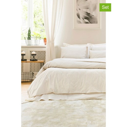 Mijolnir 4-częściowy zestaw &quot;Nives&quot; w kolorze beżowo-białym ze sklepu Limango Polska w kategorii Pościele - zdjęcie 187752277