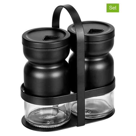 Wenko 3-częściowy zestaw w kolorze czarnym - szer. 12 x 14,5 cm ze sklepu Limango Polska w kategorii Młynki do soli i pieprzu - zdjęcie 187753498