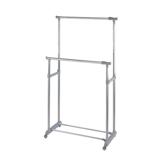 Wenko Stojak &quot;Twin Bars&quot; w kolorze srebrno-szarym na ubrania - 163 x 168 x 44 cm ze sklepu Limango Polska w kategorii Szafy - zdjęcie 187754207