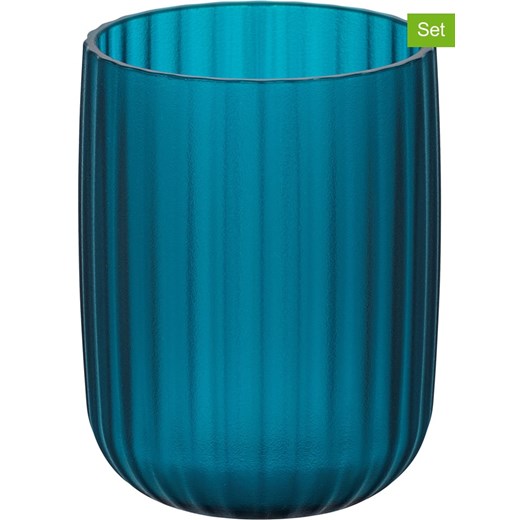 Wenko Kubki łazienkowe (2 szt.) &quot;Agropoli&quot; w kolorze morskim  - wys. 10 x Ø 7,5 cm ze sklepu Limango Polska w kategorii Dozowniki do mydła - zdjęcie 187754927