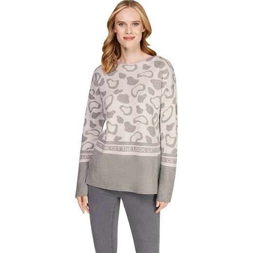 Heine Sweter w kolorze kremowo-szarym Heine 38 wyprzedaż Limango Polska