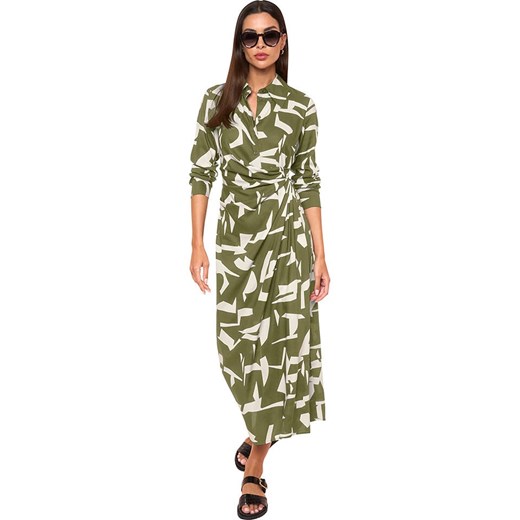 Heine Sukienka w kolorze oliwkowo-białym ze sklepu Limango Polska w kategorii Sukienki - zdjęcie 187756819