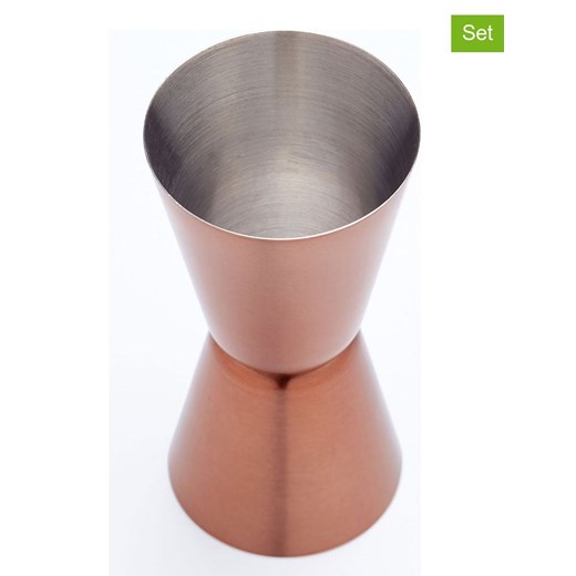 BarCraft Podwójne miarki (2 szt.) w kolorze złotym - wys. 8,5 cm ze sklepu Limango Polska w kategorii Naczynia - zdjęcie 187758545