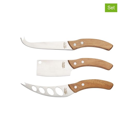 Artesa Noże (3 szt.) w kolorze srebrno-jasnobrązowym do sera ze sklepu Limango Polska w kategorii Naczynia - zdjęcie 187758855