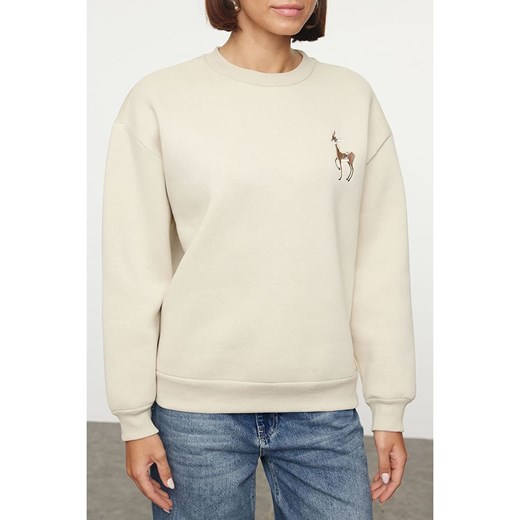 trendyol Bluza w kolorze beżowym ze sklepu Limango Polska w kategorii Bluzy damskie - zdjęcie 187760516