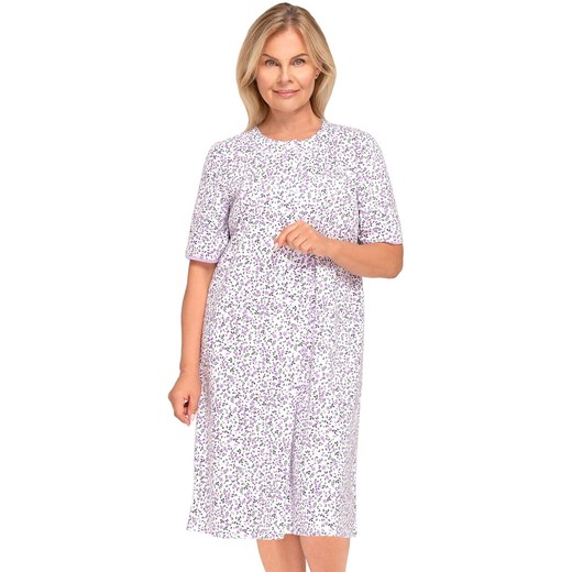 Bawełniana koszula nocna damska Basia I 263 24, Kolor biało-fioletowy, Rozmiar M, MARTEL ze sklepu Intymna w kategorii Koszule nocne - zdjęcie 187762057