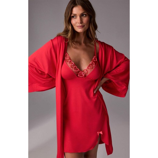 Marilyn peniuar z włóknem bambusowym Love Story, Kolor czerwony, Rozmiar M/L, Marilyn ze sklepu Intymna w kategorii Szlafroki damskie - zdjęcie 187762105