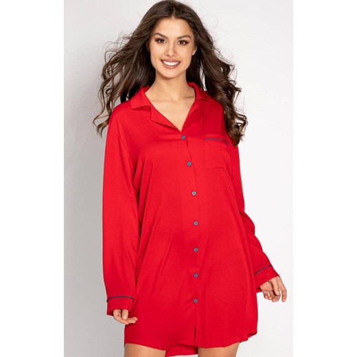 Damska koszula nocna rozpinana The One, Kolor czerwony, Rozmiar S, Momenti per me ze sklepu Intymna w kategorii Koszule nocne - zdjęcie 187762139