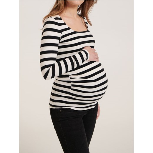 Sinsay - Koszulka ciążowa w paski z długim rękawem - wielobarwny ze sklepu Sinsay w kategorii Bluzki ciążowe - zdjęcie 187762566