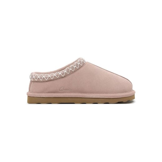 Clarks Skórzane kapcie w kolorze jasnoróżowym ze sklepu Limango Polska w kategorii Kapcie damskie - zdjęcie 187762668