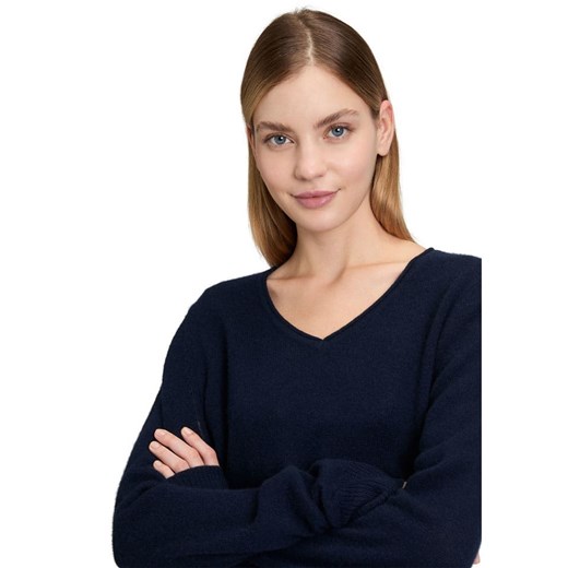 Betty Barclay Kaszmirowy sweter w kolotze granatowym 38 promocja Limango Polska