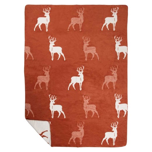 Mars &amp; More Pled &quot;Deer&quot; w kolorze pomarańczowo-białym - 200 x 150 cm ze sklepu Limango Polska w kategorii Tekstylia - zdjęcie 187765935