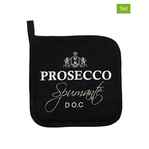 Mars &amp; More Łapki kuchenne (2 szt.) &quot;Prosecco&quot; w kolorze czarnym - 20 x 20 cm ze sklepu Limango Polska w kategorii Tekstylia kuchenne - zdjęcie 187765965