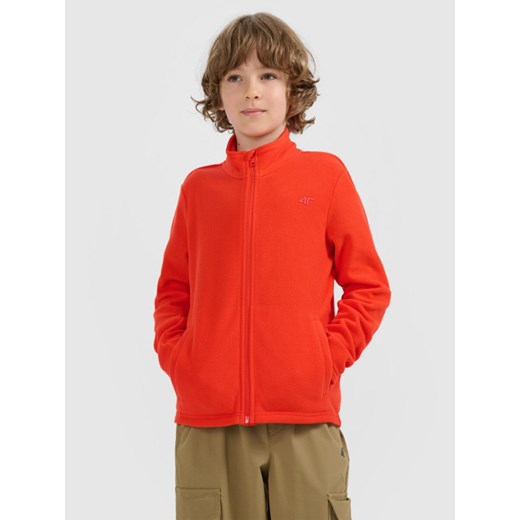 Chłopięcy polar ze stójką 4F 4FJRAW25TFLEM436 - czerwony ze sklepu Sportstylestory.com w kategorii Bluzy chłopięce - zdjęcie 187766605