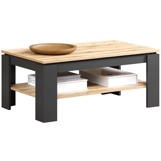 Ława prostokątna z półką grafit + dąb evok Z0-E51 ze sklepu Edinos.pl w kategorii Stoły - zdjęcie 187766695
