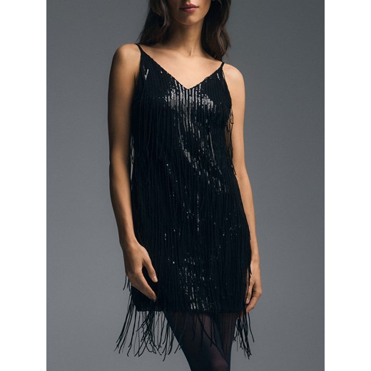Reserved - Sukienka mini z cekinami - czarny ze sklepu Reserved w kategorii Sukienki - zdjęcie 187766847