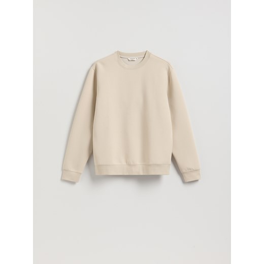 Reserved - Bluza regular z bawełną - kremowy ze sklepu Reserved w kategorii Bluzy damskie - zdjęcie 187766938