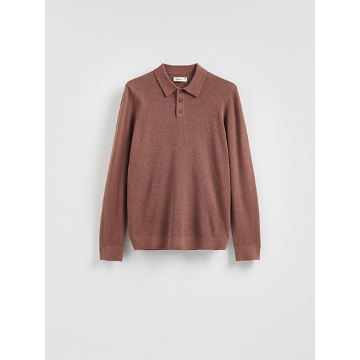 Reserved - Sweter polo z bawełną - jasnofioletowy ze sklepu Reserved w kategorii Swetry męskie - zdjęcie 187766967