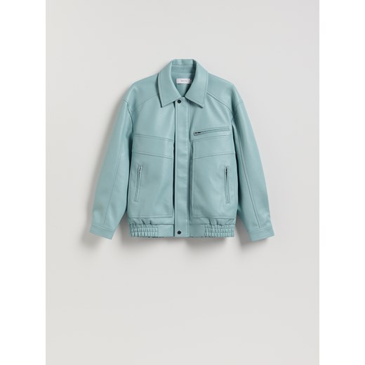 Reserved - Kurtka z imitacji skóry - jasnoniebieski ze sklepu Reserved w kategorii Kurtki damskie - zdjęcie 187767019