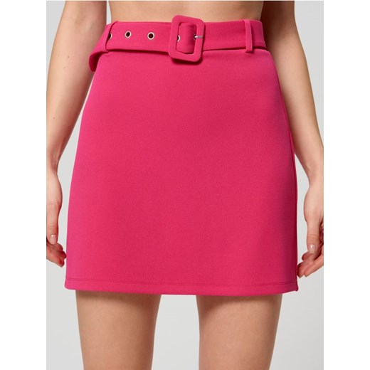 Sinsay - Spódnica mini z paskiem - różowy ze sklepu Sinsay w kategorii Spódnice - zdjęcie 187767305