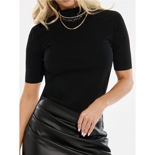 Sinsay - Koszulka z półgolfem - czarny ze sklepu Sinsay w kategorii Bluzki damskie - zdjęcie 187767317