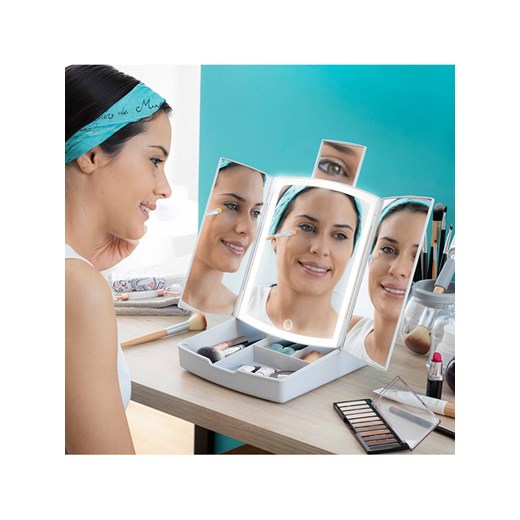 InnovaGoods Składane lusterko LED 3w1 - 38,5 x 33,5 x 29 cm ze sklepu Limango Polska w kategorii Lustra - zdjęcie 187770687