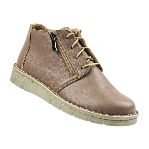 Wygodne trzewiki damskie Nika Komfort 1388, taupe – beż ze sklepu ulubioneobuwie w kategorii Workery damskie - zdjęcie 187774118