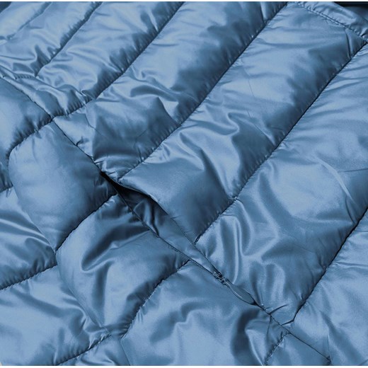 Krótka kurtka damska z dzianinowymi ściągaczami niebieska (P22/P3-6636-30S) Goodlookin.pl XXL (44) goodlookin.pl