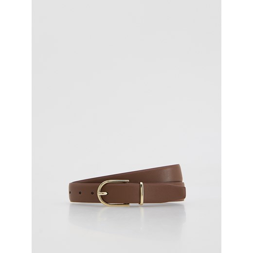 Reserved - Pasek z łączonych materiałów - brązowy ze sklepu Reserved w kategorii Paski damskie - zdjęcie 187774356