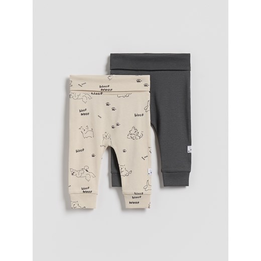 Reserved - Bawełniane spodnie 2 pack - beżowy ze sklepu Reserved w kategorii Odzież dla niemowląt - zdjęcie 187774397