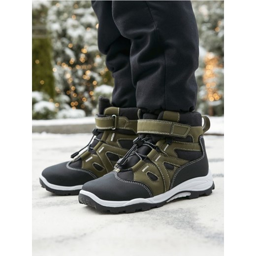 Sinsay - Trapery za kostkę ze ściągaczem - khaki ze sklepu Sinsay w kategorii Buty zimowe dziecięce - zdjęcie 187775205