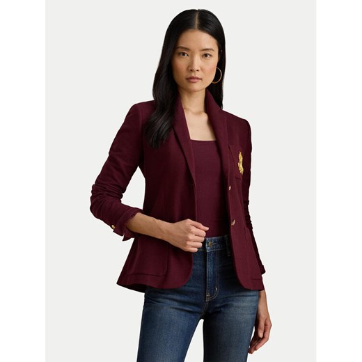 LAUREN RALPH LAUREN Marynarka 200797305029 Bordowy Slim Fit ze sklepu MODIVO w kategorii Marynarki damskie - zdjęcie 187775918