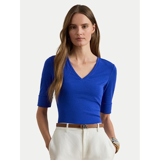 LAUREN RALPH LAUREN Bluzka 200815843012 Niebieski Slim Fit ze sklepu MODIVO w kategorii Bluzki damskie - zdjęcie 187775927