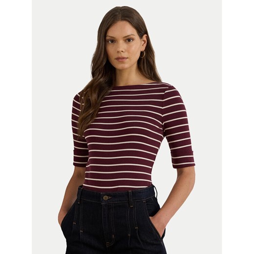 LAUREN RALPH LAUREN Bluzka 200P03723001 Brązowy Slim Fit ze sklepu MODIVO w kategorii Bluzki damskie - zdjęcie 187775969