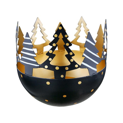 GILDE Świecznik &quot;Floresta&quot; w kolorze złoto-czarnym - wys. 13,5 cm ze sklepu Limango Polska w kategorii Świeczniki - zdjęcie 187777237